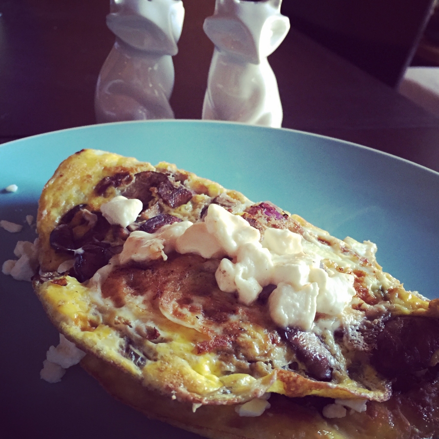 Mushroom And Feta Omelette Pop And Thistle