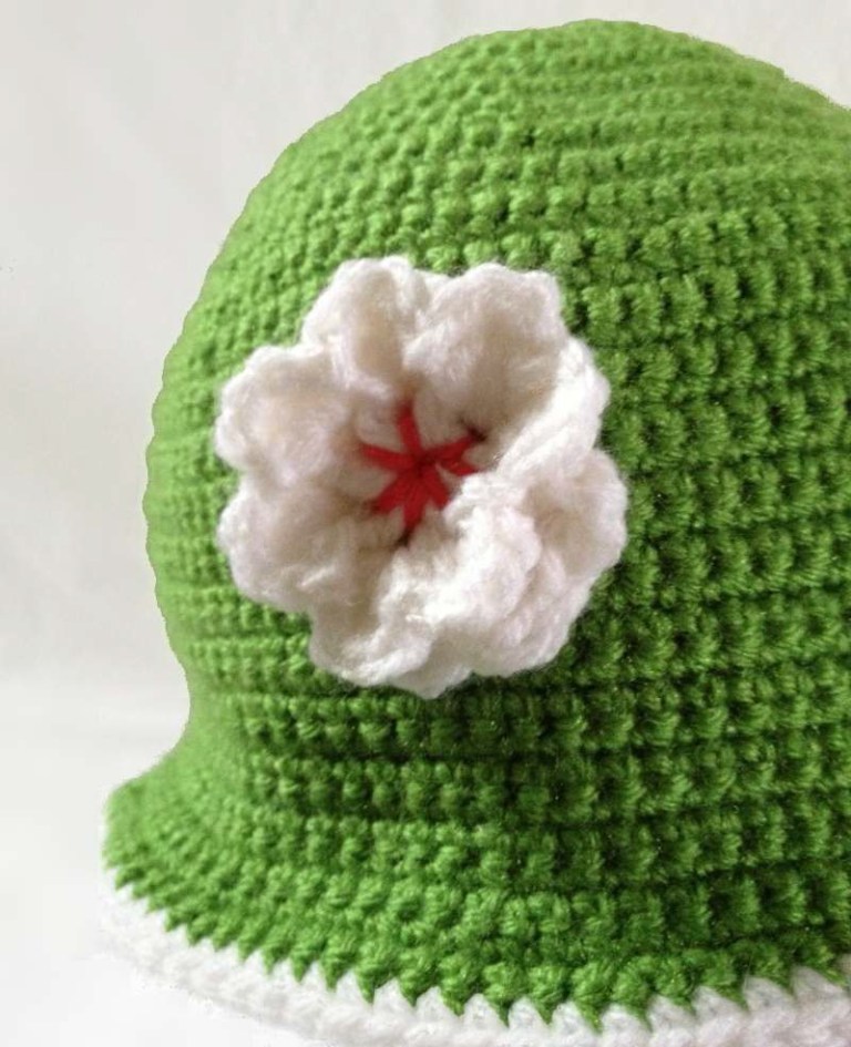 Free Crochet Pattern Cloche Hat with Flower Pop and Thistle