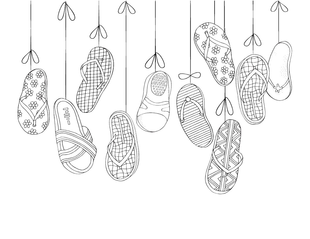 Free Coloring Page: Flip Flops – Pop and Thistle