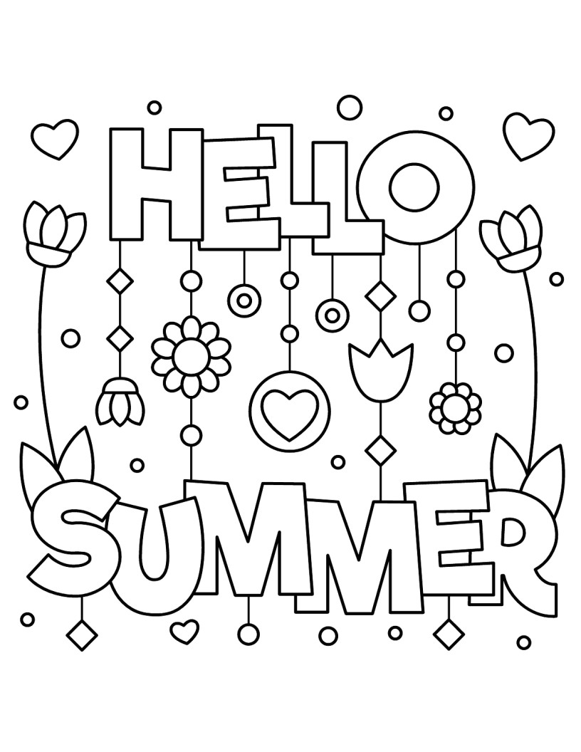 Free Coloring Page: Hello Summer – Pop and Thistle